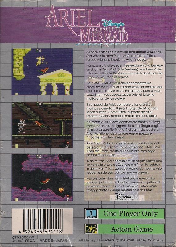 Disney's Ariel the Little Mermaid [Game Gear, 1993] - FR/DE/IT/ES/GB