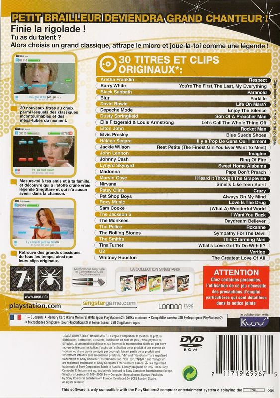 SingStar: Legends [PlayStation 2, 2006] - FR