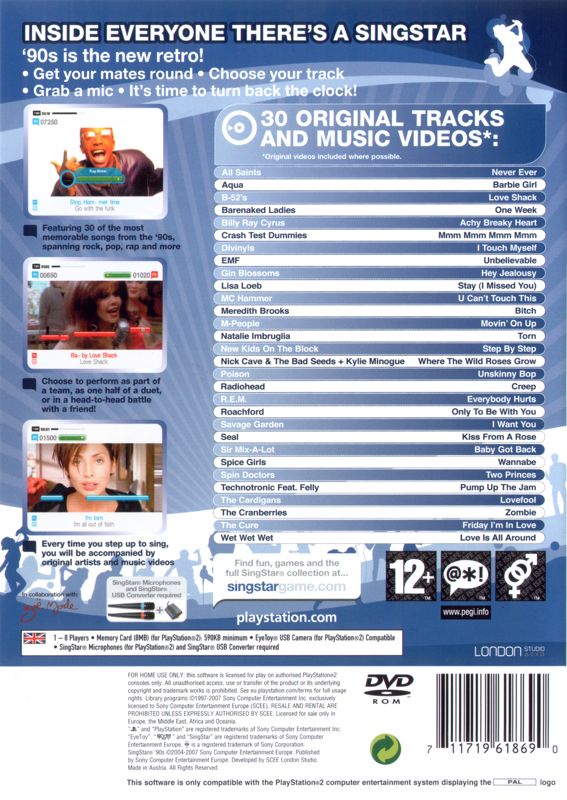 SingStar: '90s [PlayStation 2, 2007] - GB