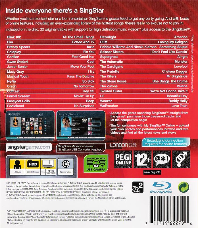SingStar [PlayStation 3, 2007] - GB