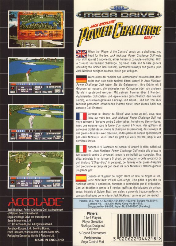 Jack Nicklaus' Power Challenge Golf [Genesis, 1993] - GB