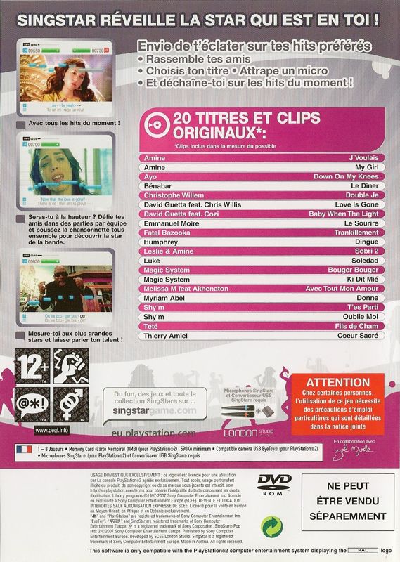 SingStar: Pop Hits 2 [PlayStation 2, 2007] - FR