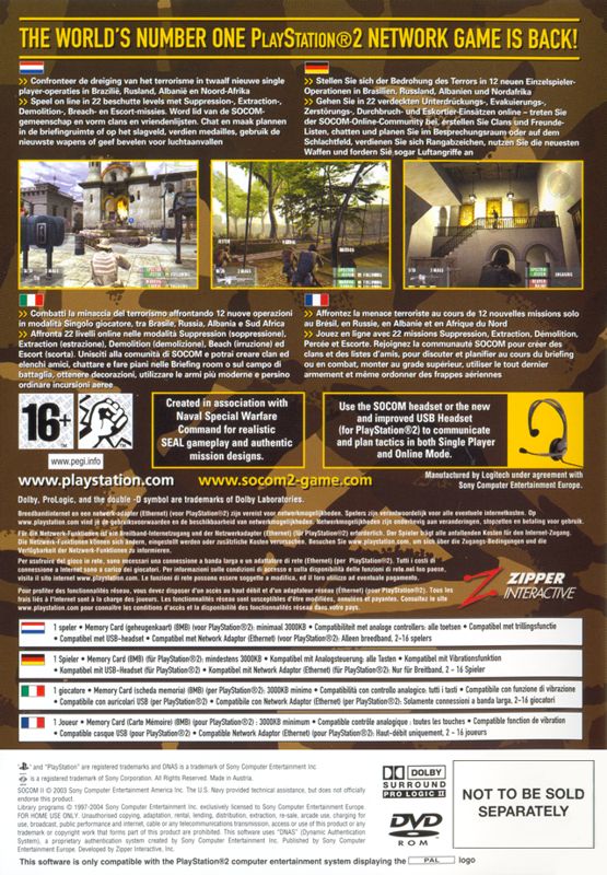 SOCOM II: U.S. Navy SEALs - Boxed with Brand New USB Headset [PlayStation 2, 2004] - FR