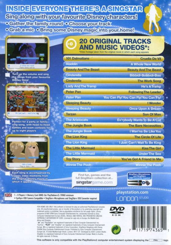 SingStar: Singalong with Disney [PlayStation 2, 2008] - GB