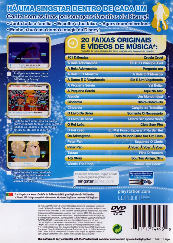 SingStar: Canções Disney [PlayStation 2, 2008] - PT