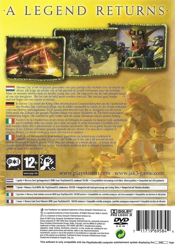 Jak 3 - Platinum [PlayStation 2, 2005] - DE/IT/FR