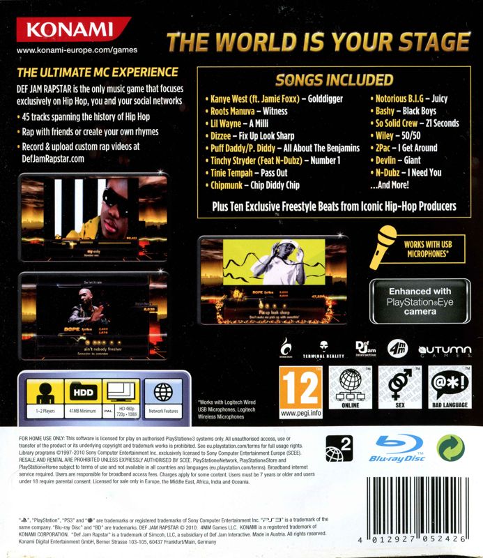 Def Jam: Rapstar [PlayStation 3, 2010] - GB
