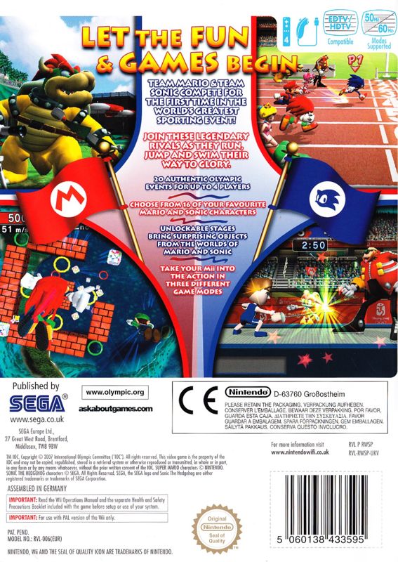 Mario & Sonic at the Olympic Games [Wii, 2007] - GB