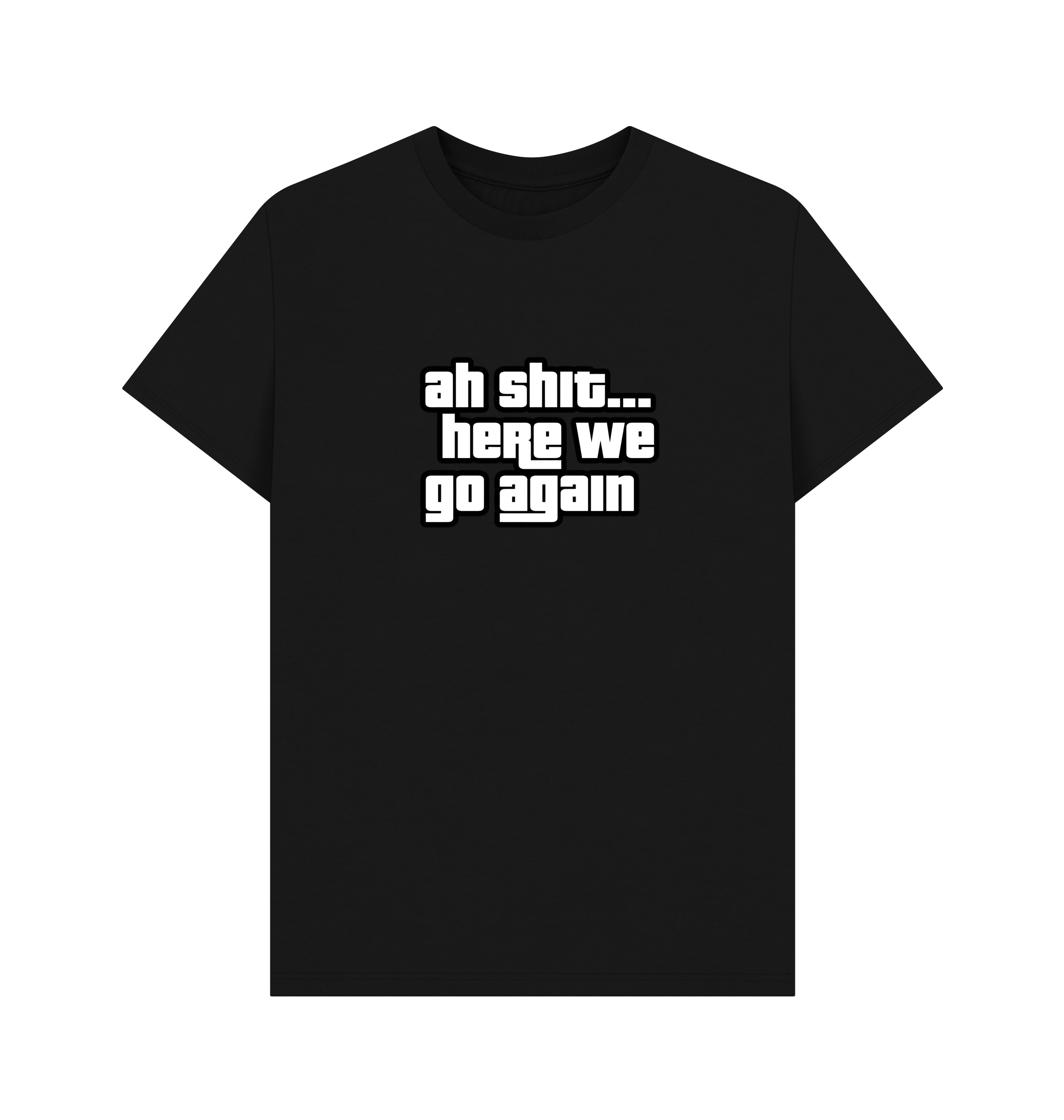 Black Printed T-shirt Front