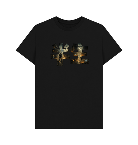 Black Printed T-shirt Front