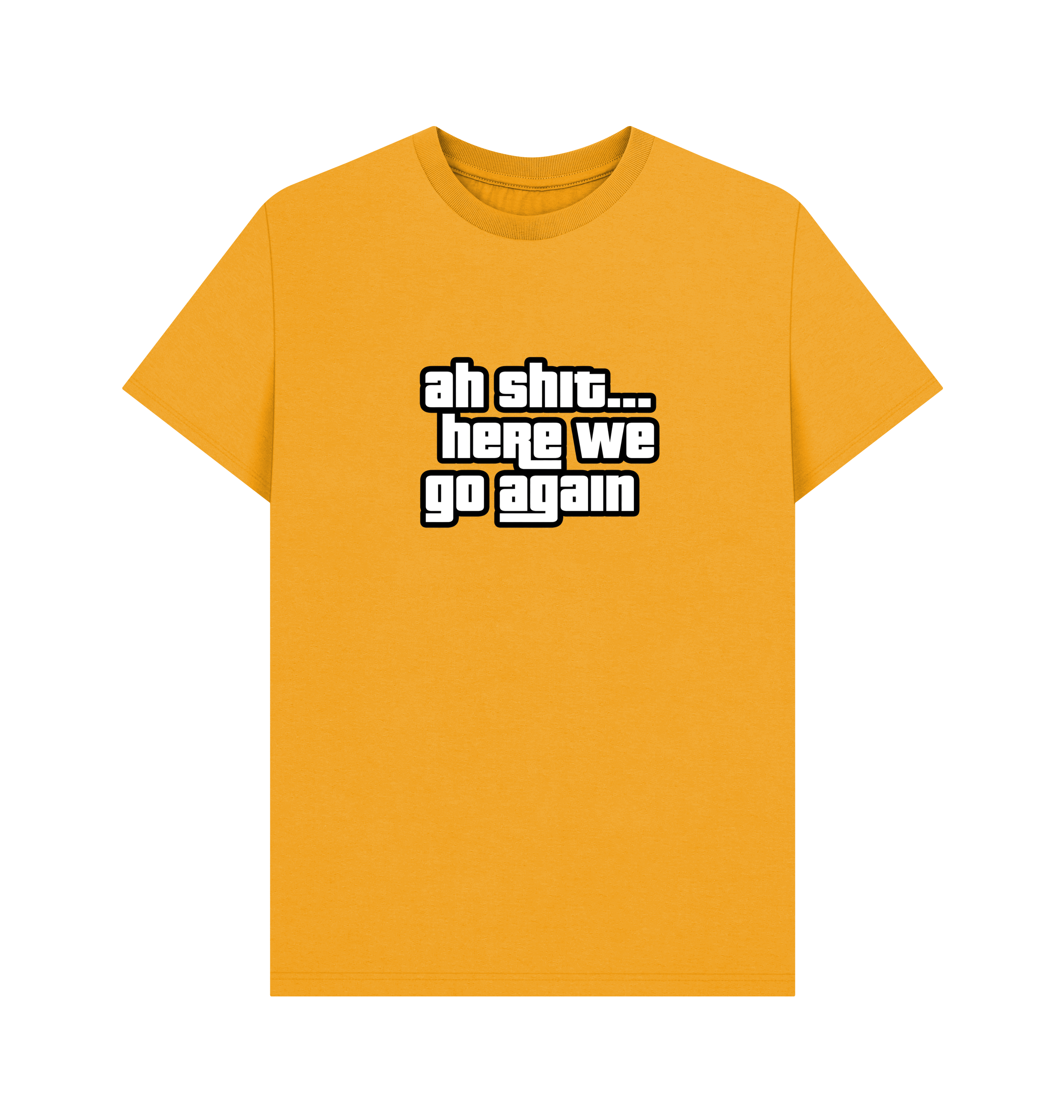 Mustard Printed T-shirt Front
