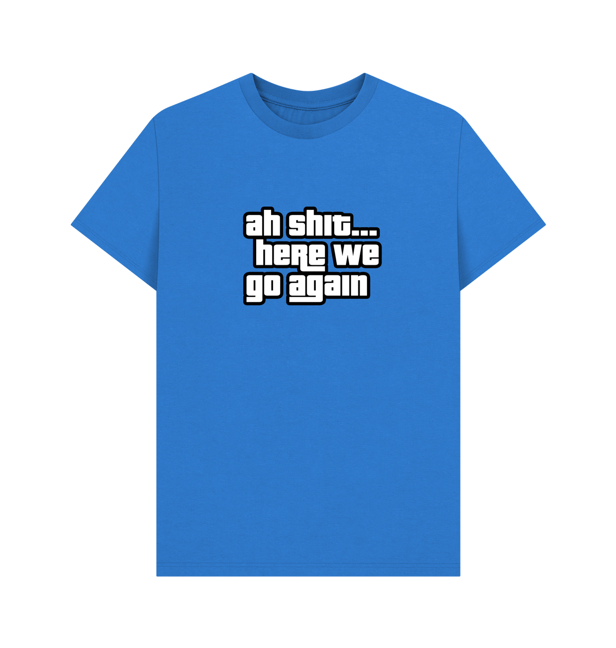 Bright Blue Printed T-shirt Front