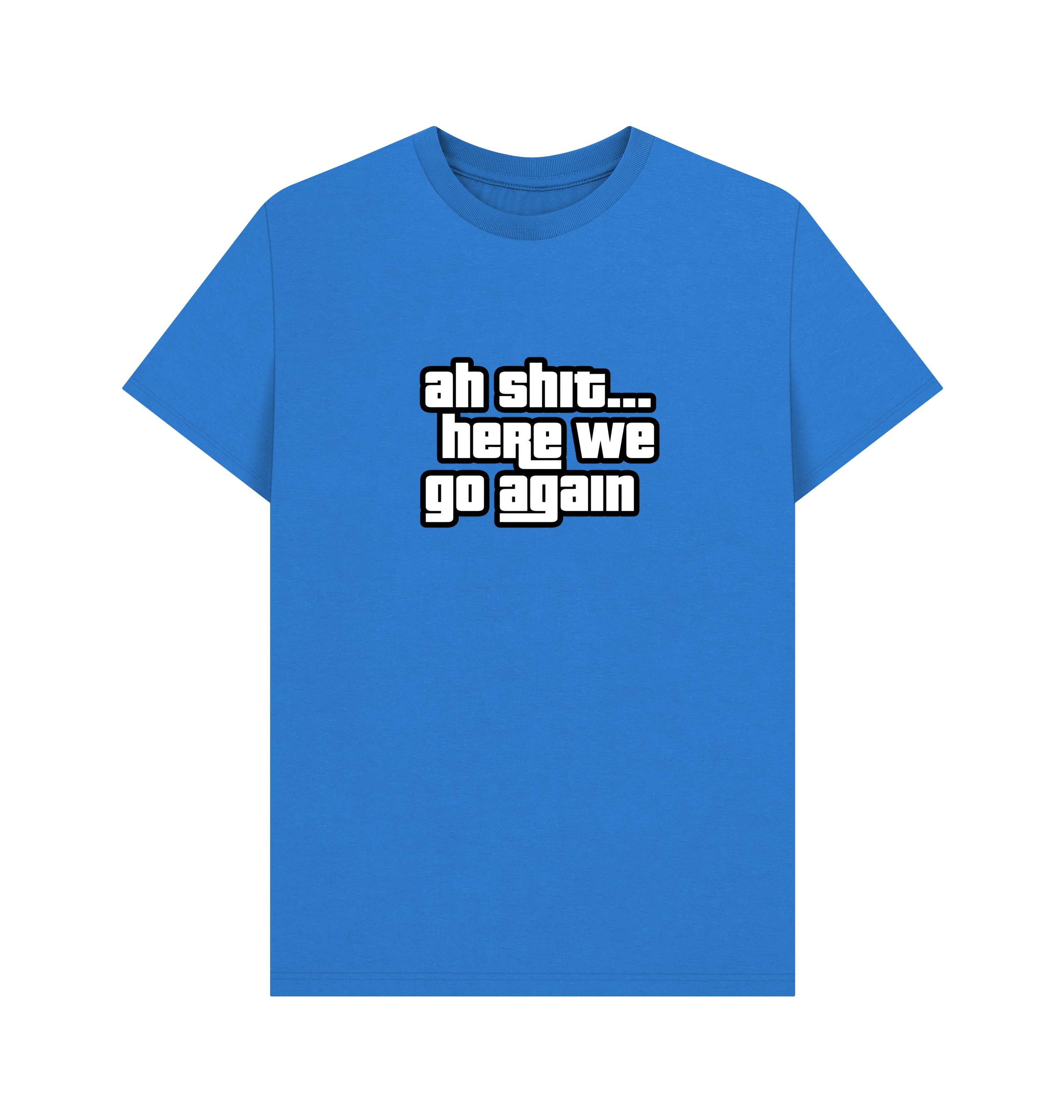 Bright Blue Printed T-shirt Front