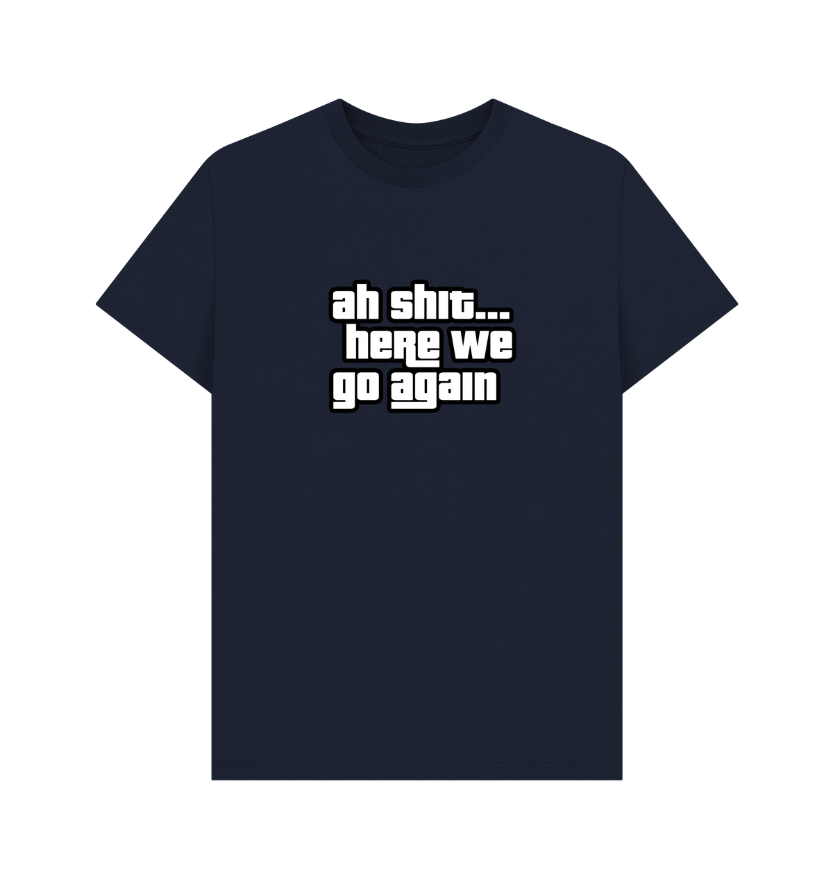 Navy Blue Printed T-shirt Front