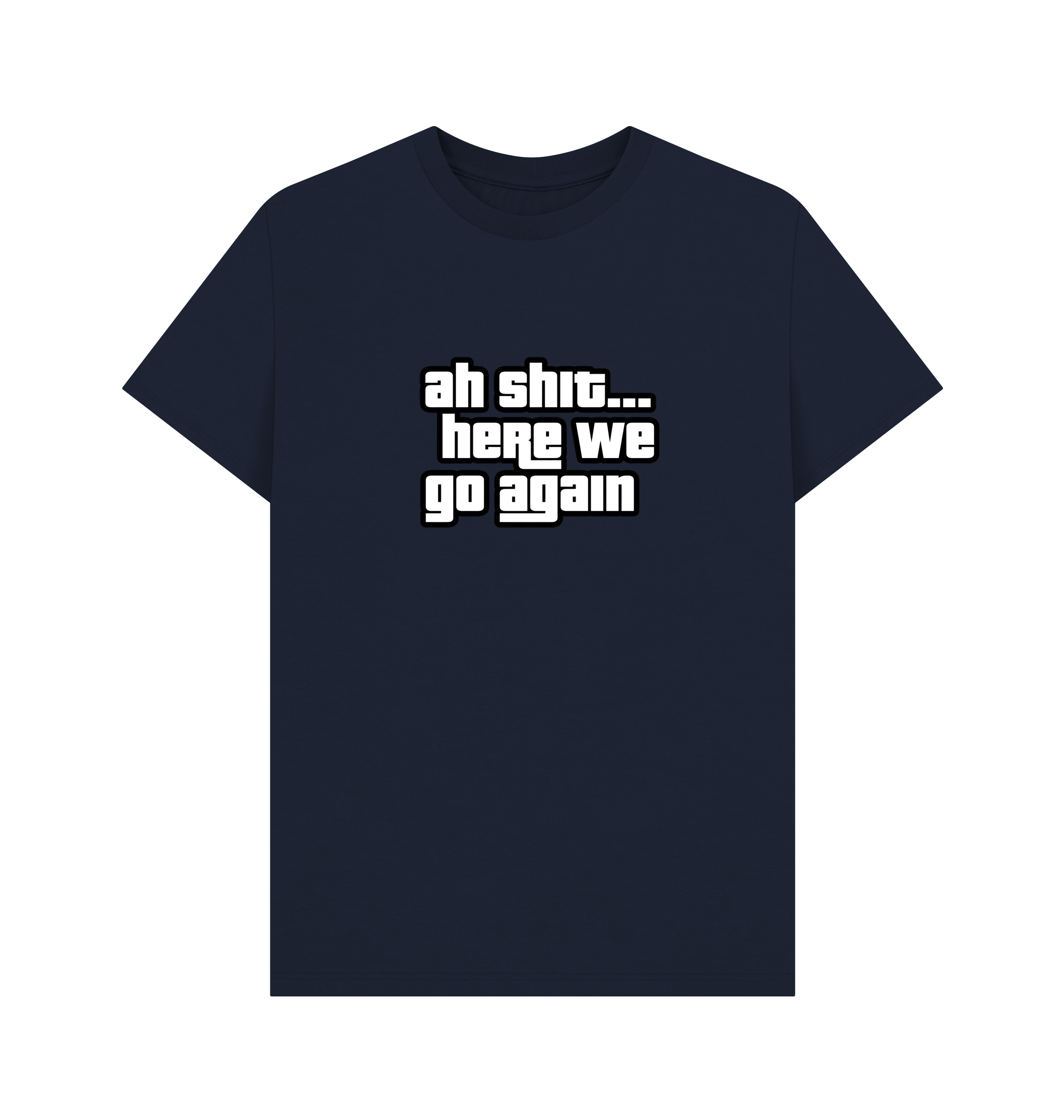 Navy Blue Printed T-shirt Front