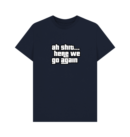 Navy Blue Printed T-shirt Front